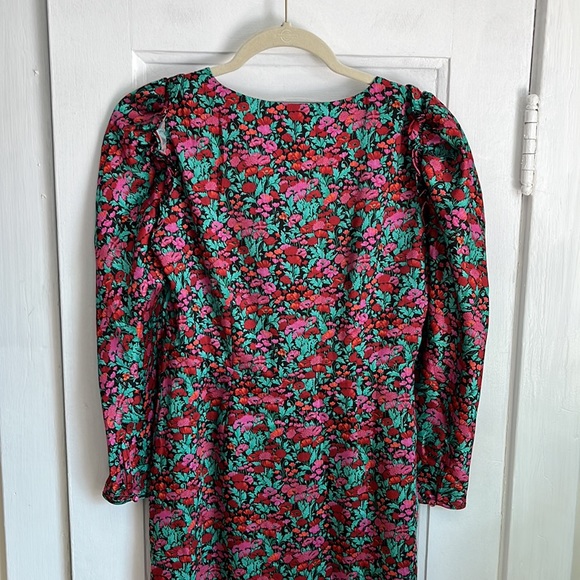 J.Crew Collection Drapey Puff-Sleeve Dress in Ratti Red Blooms - Picture 12 of 15